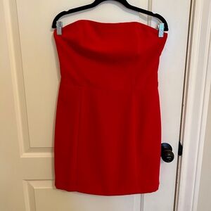 Amanda Uprichard Strapless Red Dress